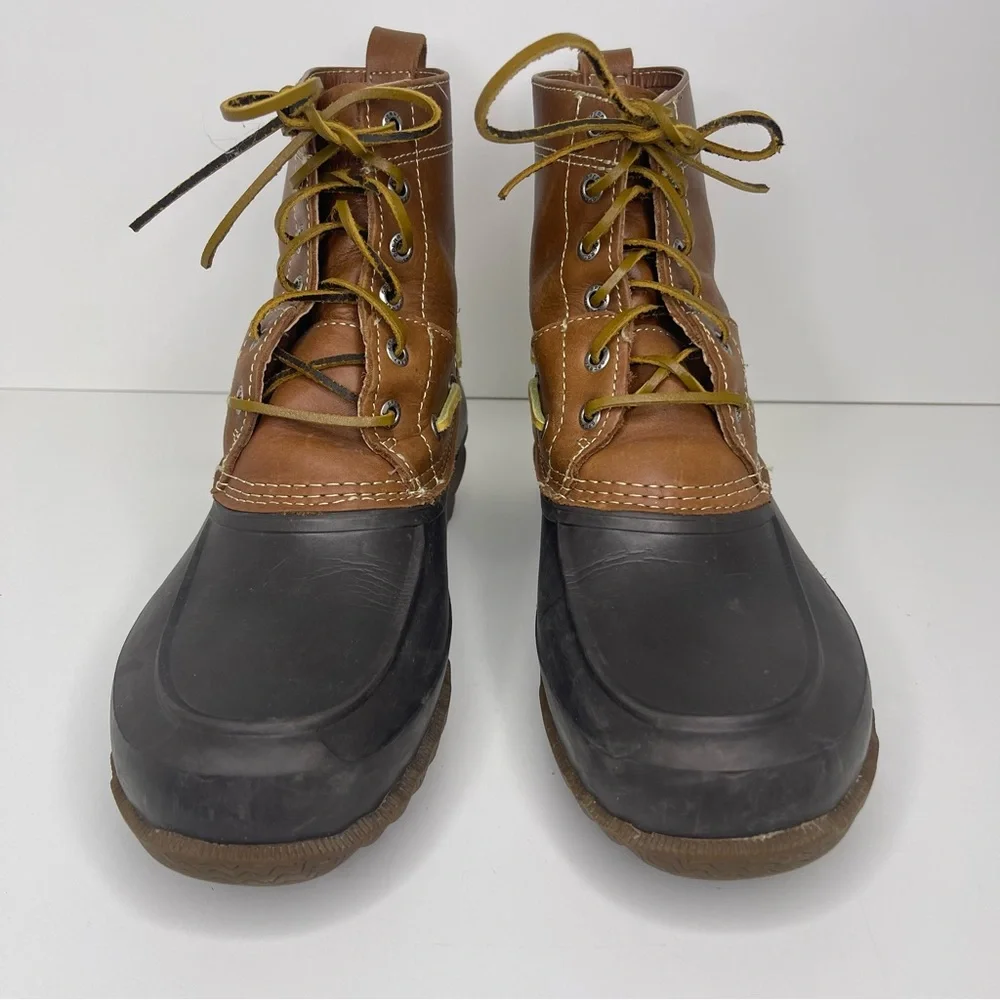 Sperry Men's 8 Brown Leather Decoy Duck Boots Winter‎ Weather Gorpcore Outdoor